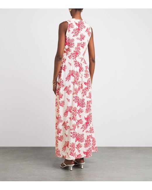 Heidi Klein Pink Silk Scala U-Bar Maxi Dress