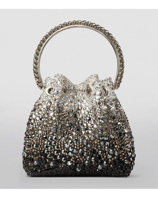 Jimmy Choo Black Embellished Bon Bon Top-Handle Bag