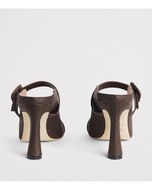 Malone Souliers Brown Raffia Kimberly Heeled Mules 90