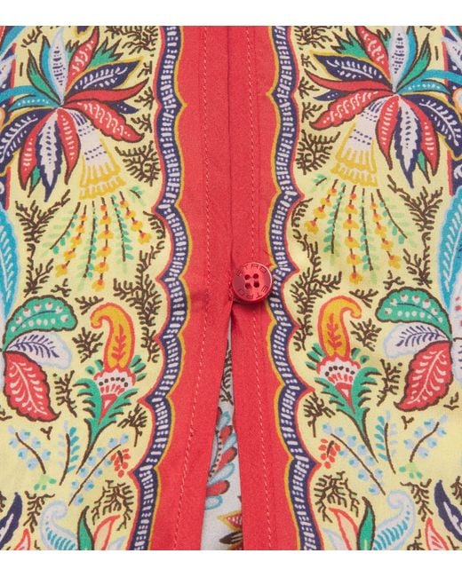 Etro White Silk Paisley Cover-Up Shirt