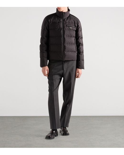 Prada Black Re-Nylon Medium-Weight Down Jacket for men