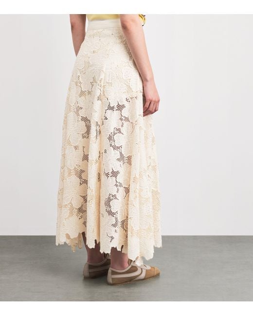 Sandro White Guipure Lace Maxi Skirt