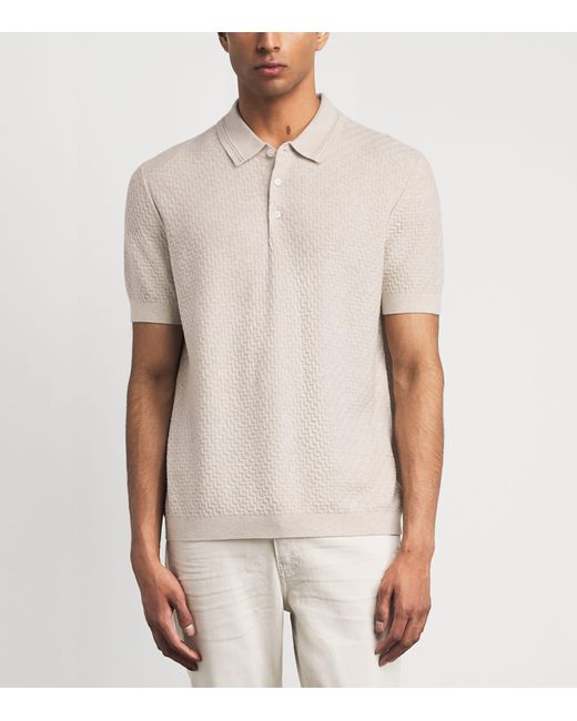 PAIGE White Cotton-Wool-Silk-Cashmere Kiko Polo Shirt for men