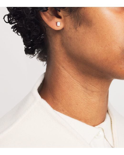 Harrods White And Diamond Stud Earrings