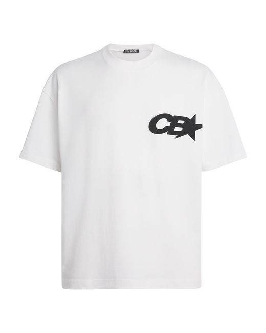 Cole Buxton White Cotton Star Racing T-Shirt for men