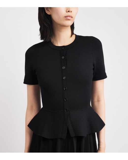 Sandro Black Knitted Peplum Maxi Dress