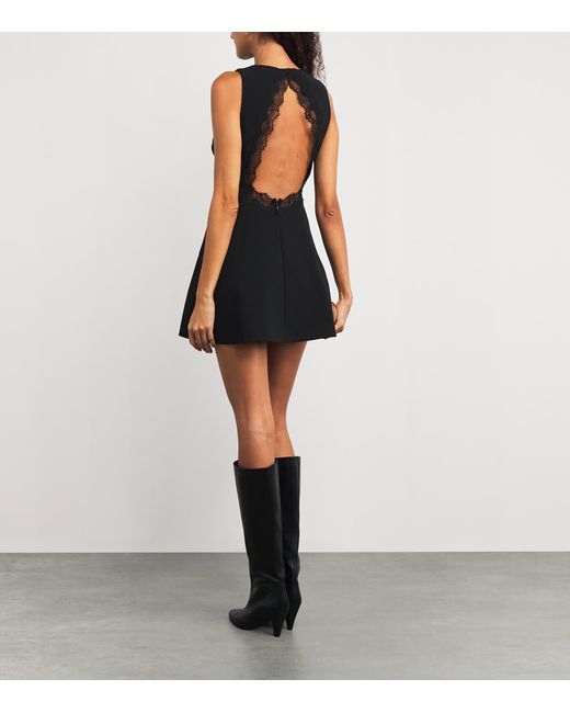 Claudie Pierlot Black Lace-Trim Mini Dress