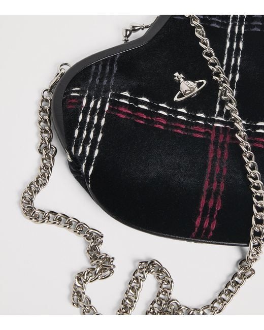 Vivienne Westwood Black Velvet Belle Heart Frame Shoulder Bag