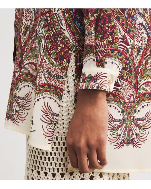 Etro Brown Silk Paisley Shirt