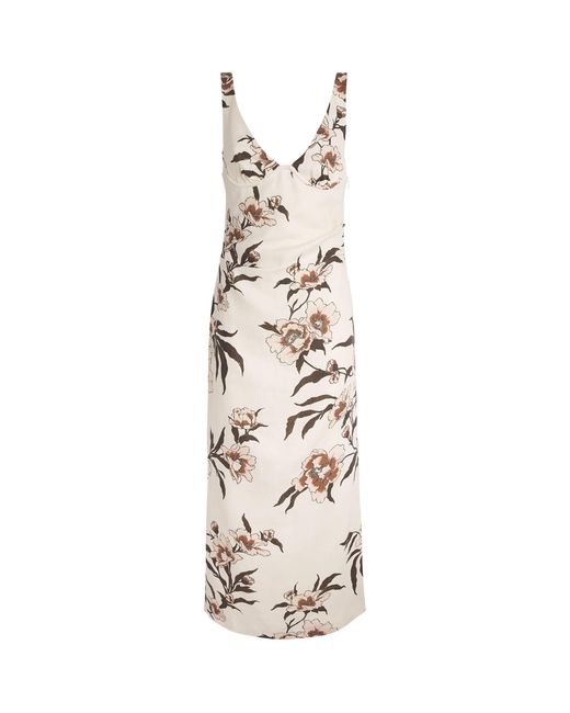 Sir Metallic Linen Peony Balconette Maxi Dress
