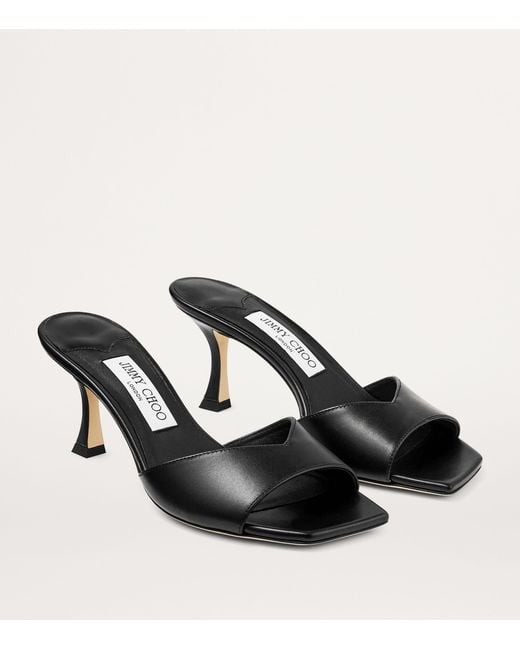 Jimmy Choo Black Skye 70 Leather Mules