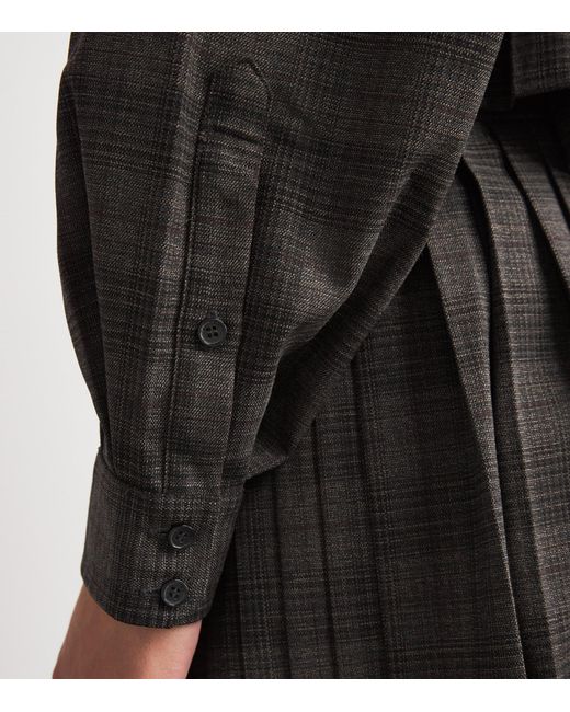 Sandro Black Check Contrast-Collar Shirt
