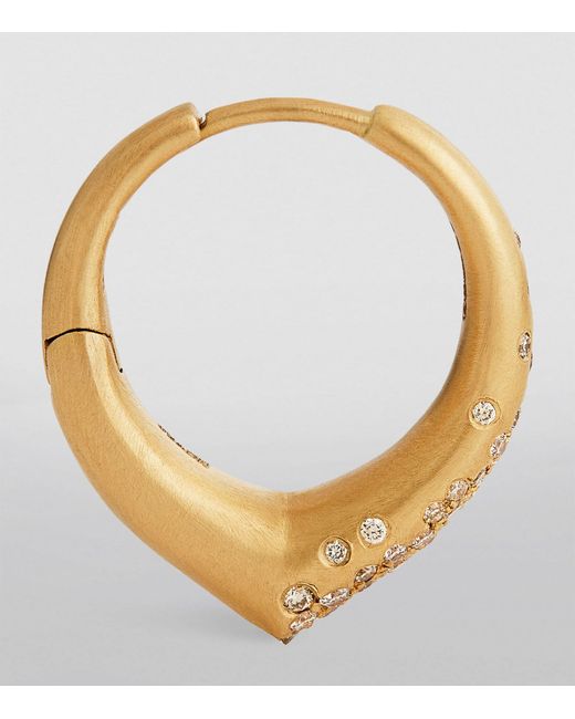 Nada Ghazal Metallic Yellow Gold And Diamond Doors Of Opportunity Large Hoop Earrings