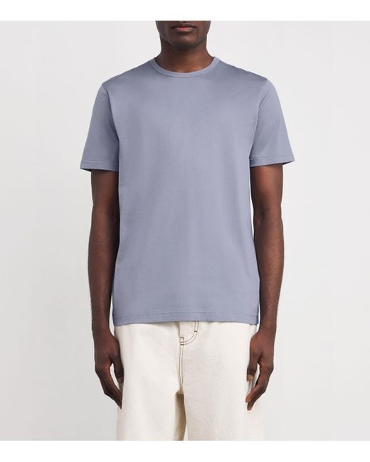 Sunspel Blue Supima Cotton Classic T-Shirt for men