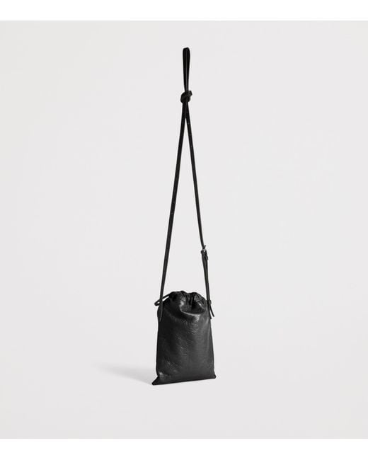 Balenciaga Black Leather Shopper Phone Holder