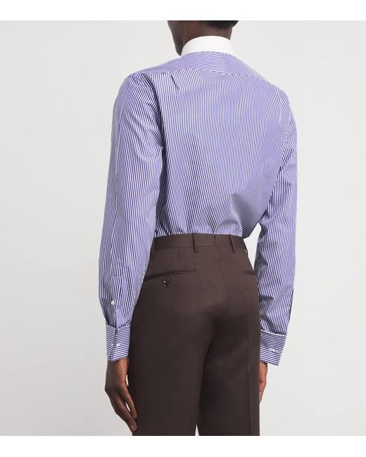 Ralph Lauren Blue Cotton Bengal-Stripe Dress Shirt for men
