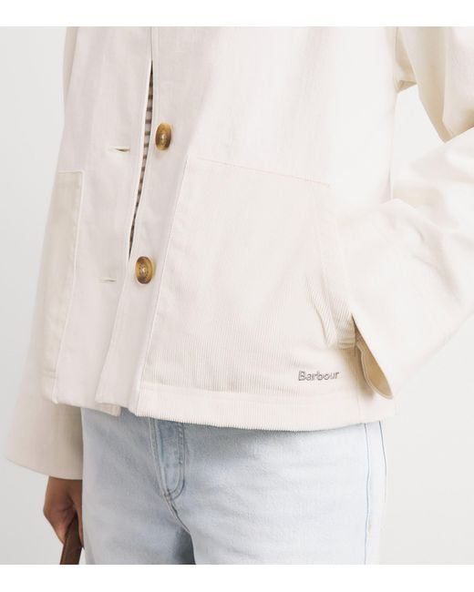 Barbour White Stretch-Cotton Cloverdale Jacket