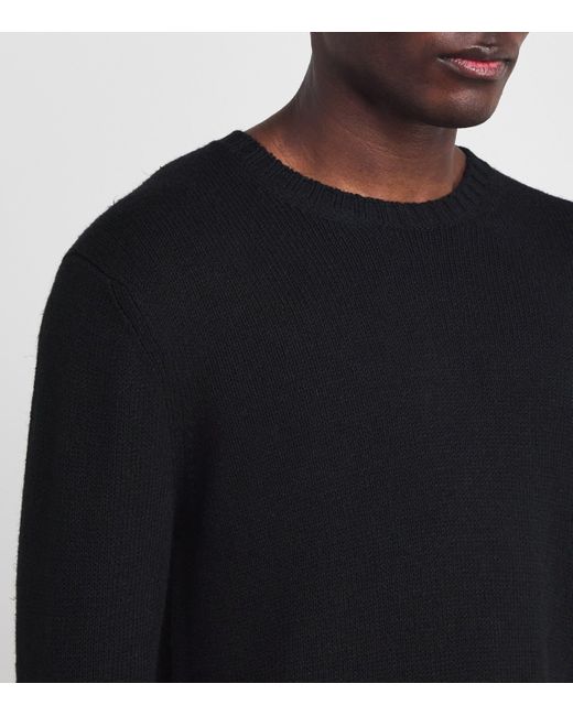 Ralph Lauren Black Silk-Linen Crew-Neck Sweater for men