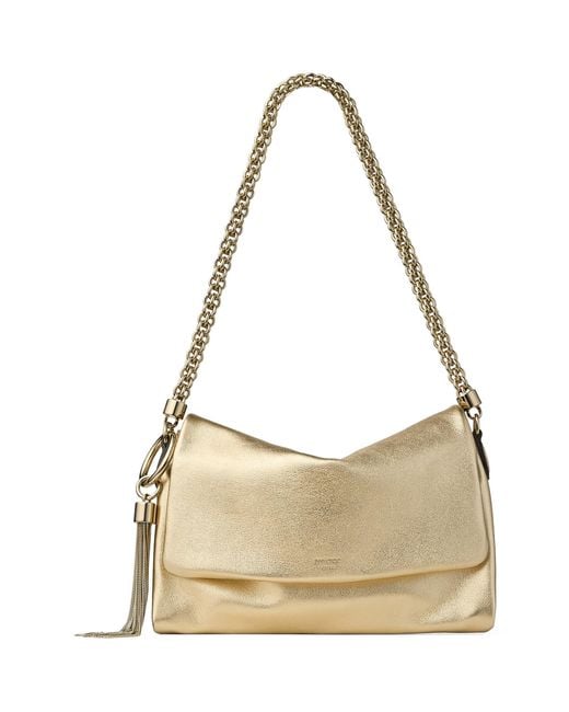 Jimmy Choo Metallic Leather Callie Flap Shoulder Bag