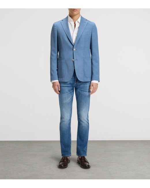 Boss Blue Stretch-Cloth Blazer for men