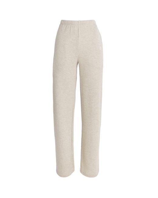 ÉTERNE White Cotton-Blend Wide-Leg Sweatpants
