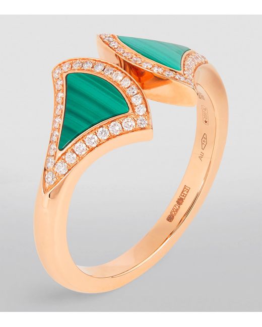 BVLGARI Metallic Diamond And Malachite Divas' Dream Ring
