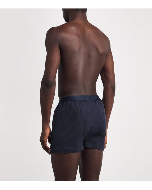 Sunspel Blue Superfine Cotton Boxer Shorts for men