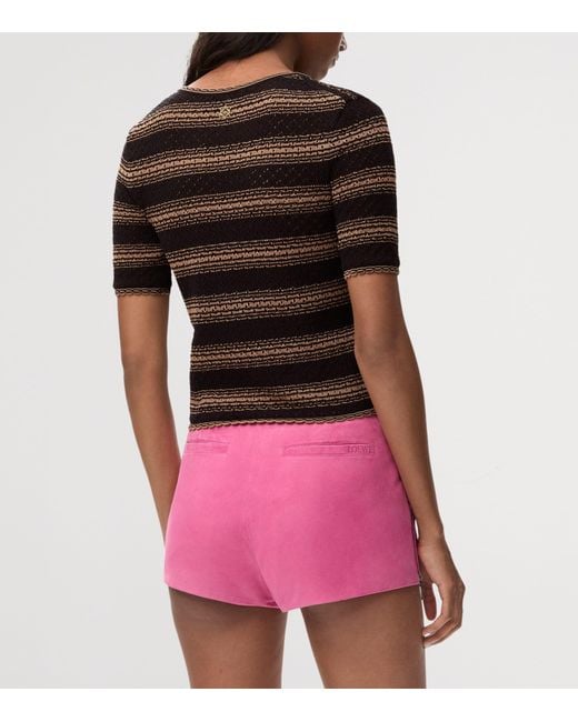 Loewe Black X Paula's Ibiza Stripe Short-Sleeve Sweater