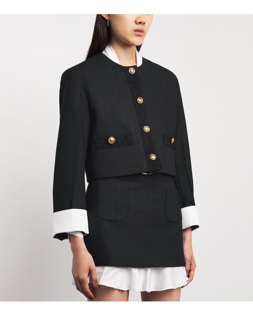 Sandro Blue Cropped Tailored Jacket