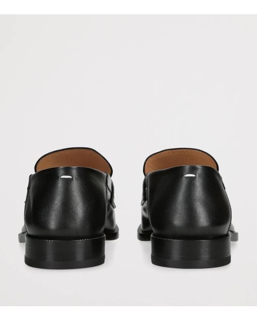 Maison Margiela Black Leather Tabi Loafers for men