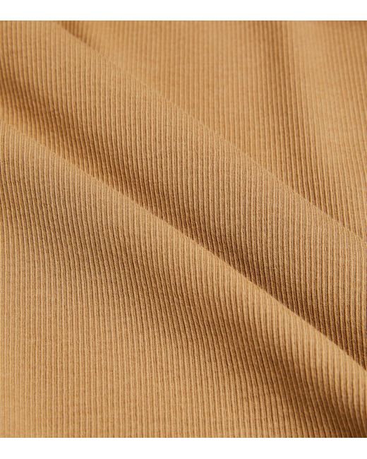 Totême  Brown Stretch-cotton Ribbed T-shirt