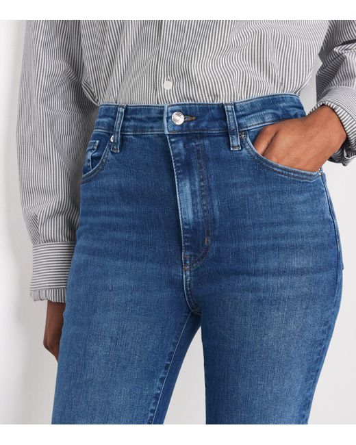 FRAME Blue The Pencil Crop Slim Jeans