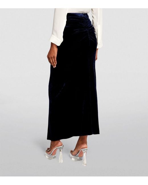 Rabanne Black Velvet Embellished Midi Skirt
