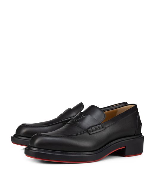 Christian Louboutin Black Leather Urbino Loafers for men