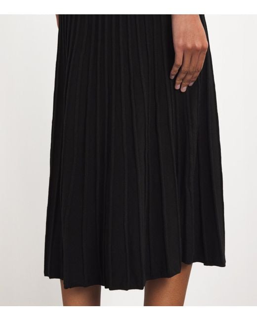 Maje Black Redouane Knitted Midi Dress