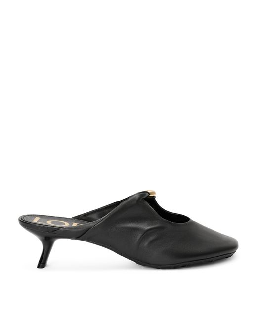 Loewe Black Lambskin Pebble Soft Heeled Mules 45