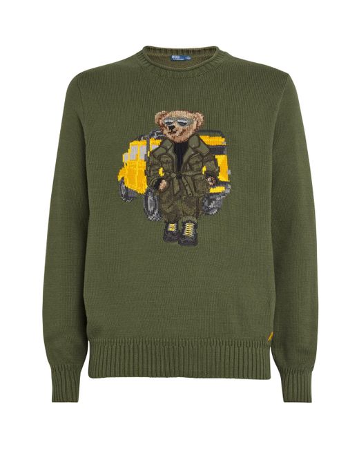Polo Ralph Lauren Cotton Polo Bear Sweater in Green for Men Lyst UK