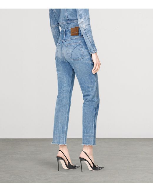 Tom Ford Blue Melanie High-Rise Straight Jeans