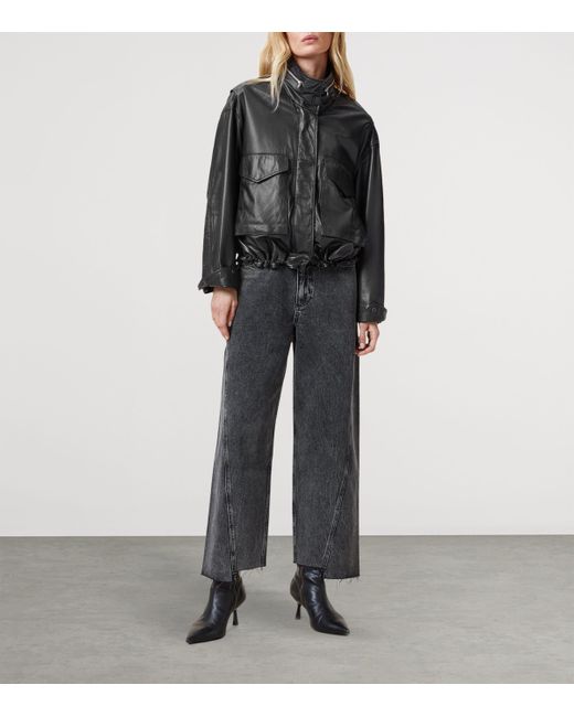 AllSaints Black Clay Leather Jacket