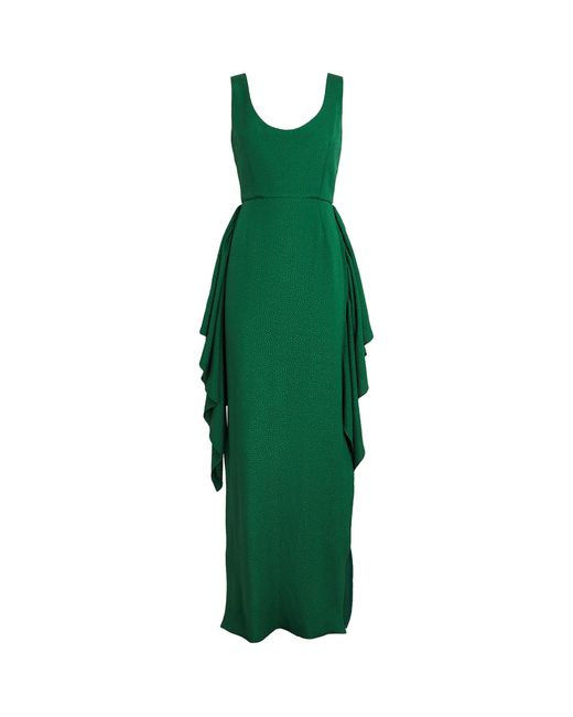Edeline Lee Green Bubble Jacquard Delphine Gown