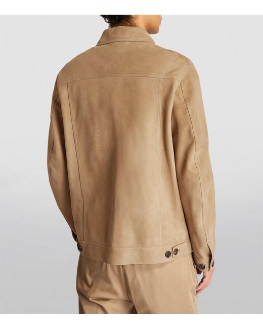 Dunhill Natural Lambskin Suede Shirt Jacket for men