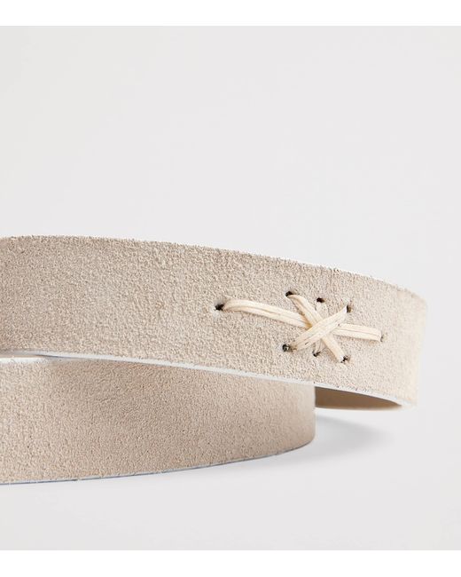 Eleventy Natural Suede Western Belt for men
