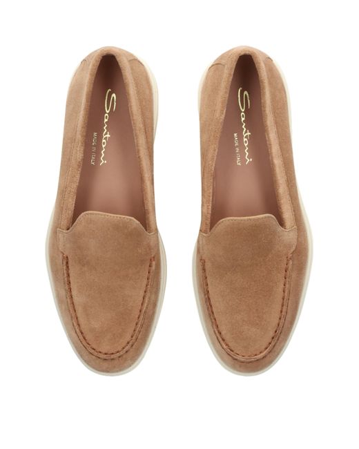 Santoni Natural Suede Detroit Loafers