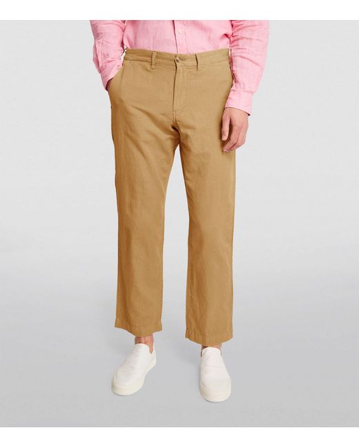 Polo Ralph Lauren Natural Linen-cotton Straight Trousers for men