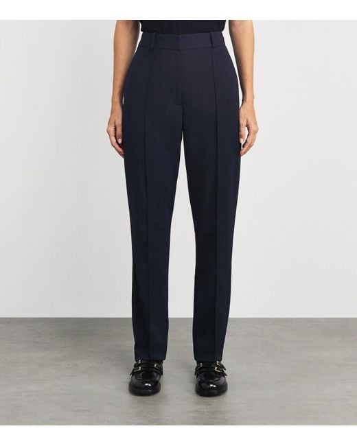 Claudie Pierlot Blue High-Rise Cigarette Trousers