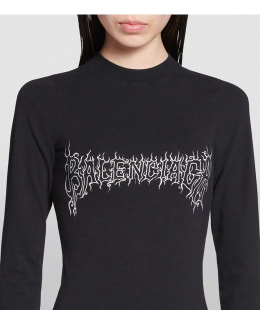 Balenciaga Black Long-sleeve Fitted T-shirt