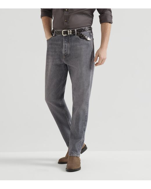 Brunello Cucinelli Gray Iconic Straight Jeans for men