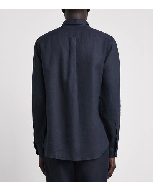 Vince Blue Linen Patch Pocket Shirt for men