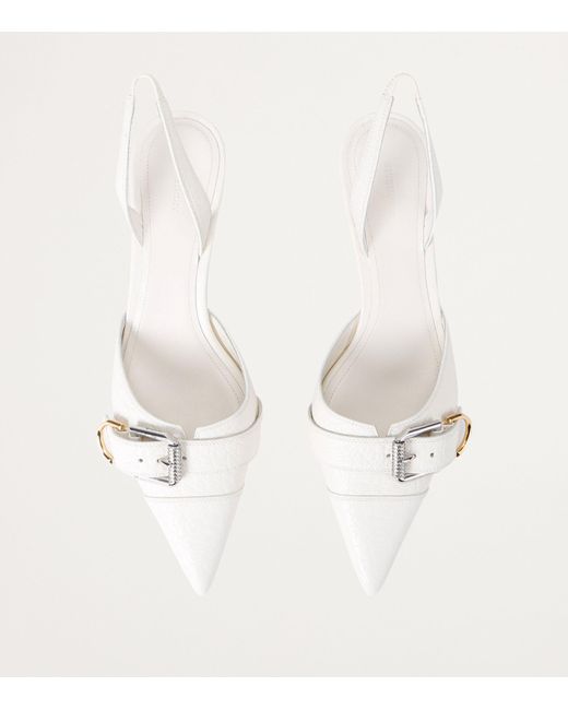 Givenchy White Voyou Slingback Heels 45