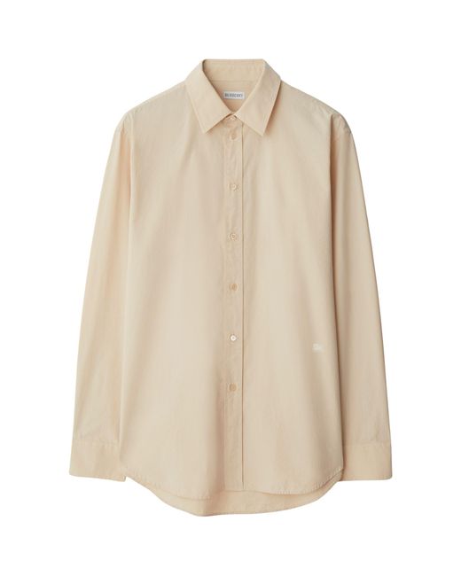 Burberry Natural Cotton Edk Embroidery Shirt for men